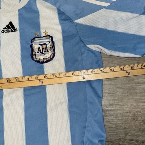 Argentina AFA Soccer Jersey Adidas ClimaCool Striped Blue White L - Picture 9 of 10